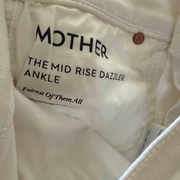 MOTHER sz 24 The Mid Rise Dazzler White Denim Pants The Fairest of them All - Picture 10 of 14